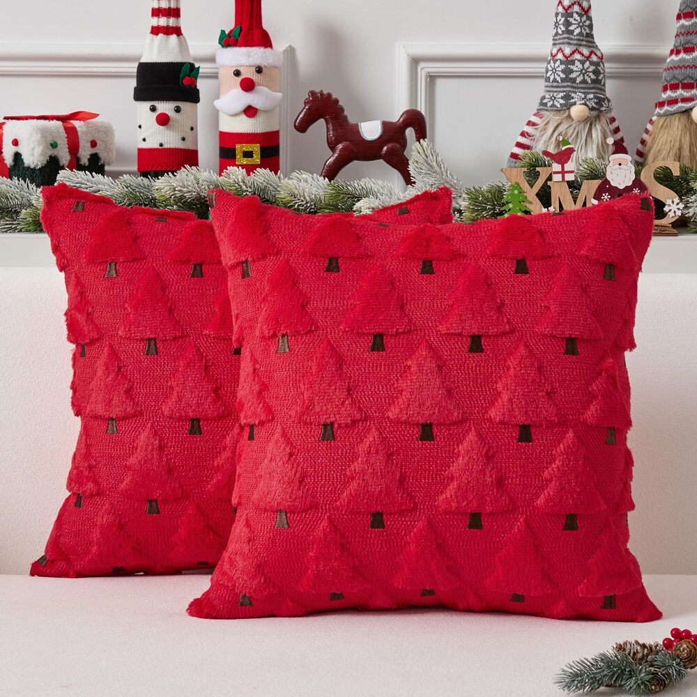 4874 UGASA Christmas Decorative Pillow Covers 20x20 Inch Soft Plush Faux